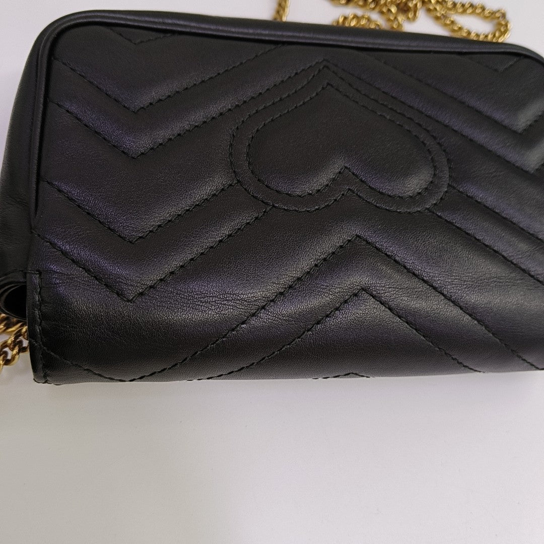 GG Marmont Mini Quilted Calfskin Black
