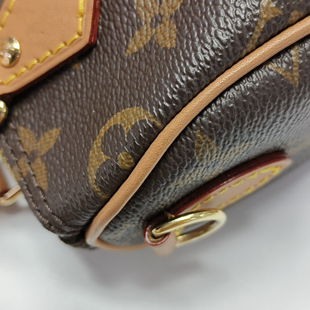 SPEEDY Nano Monogram Coated Canvas Brown