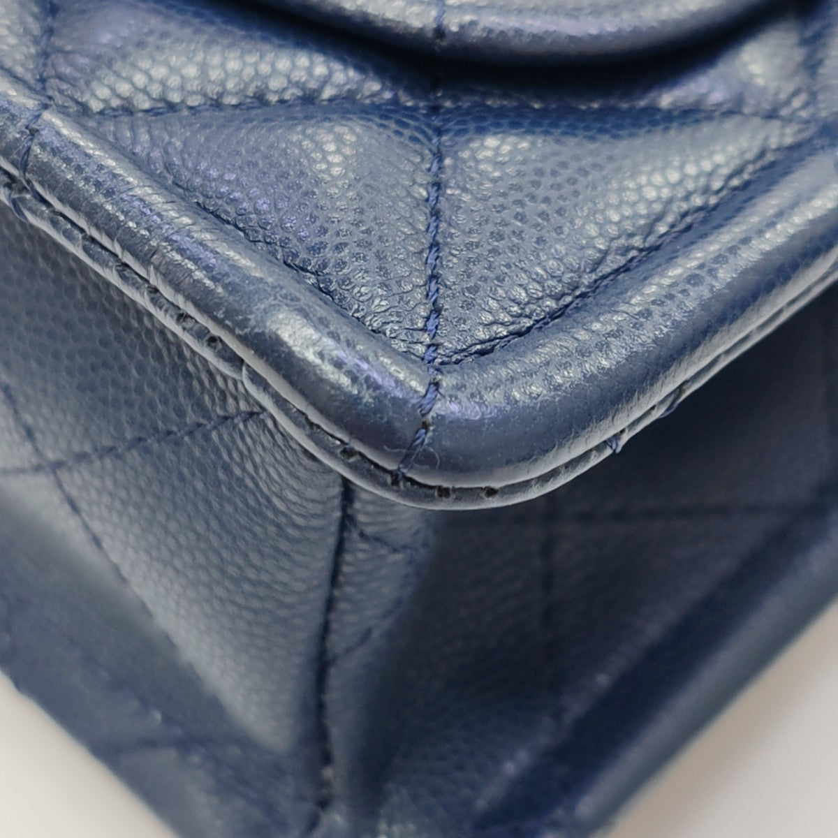 Quilted Grained Calfskin Blue