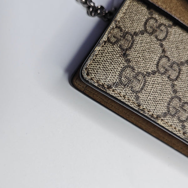 Dionysus Super Mini Monogram Coated Canvas Beige