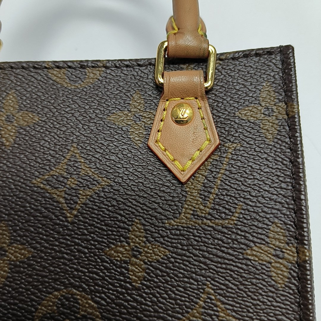 SAC PLAT Mini Monogram Coated Canvas Brown