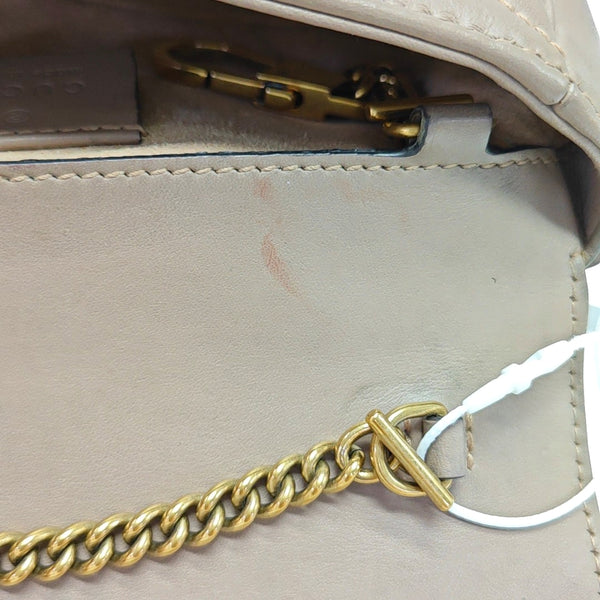 GG Marmont Mini Quilted Calfskin Beige