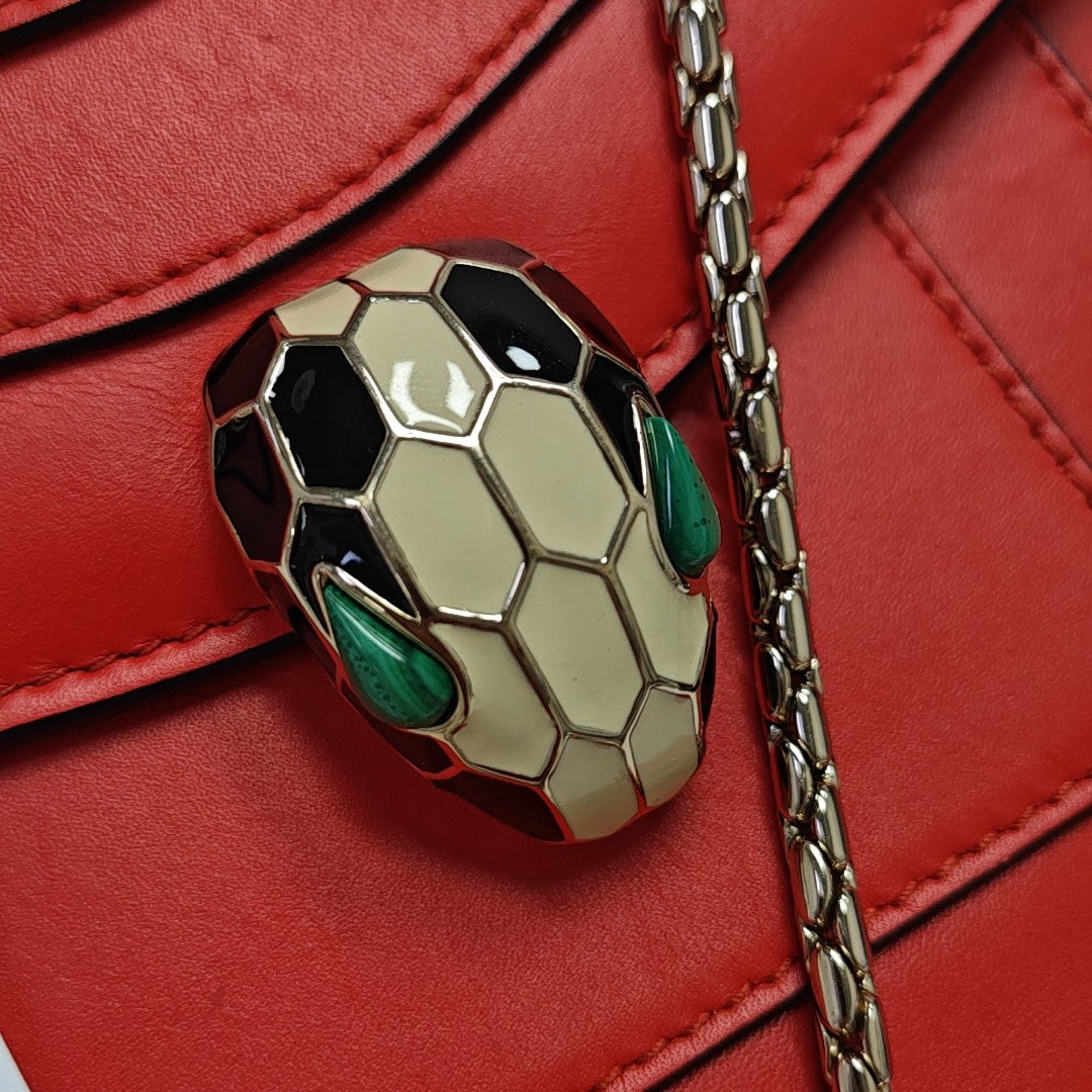 SERPENTI FOREVER Small Calfskin Red
