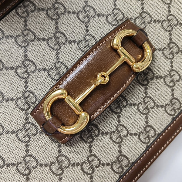 Horsebit 1955 Medium Monogram Coated Canvas Beige