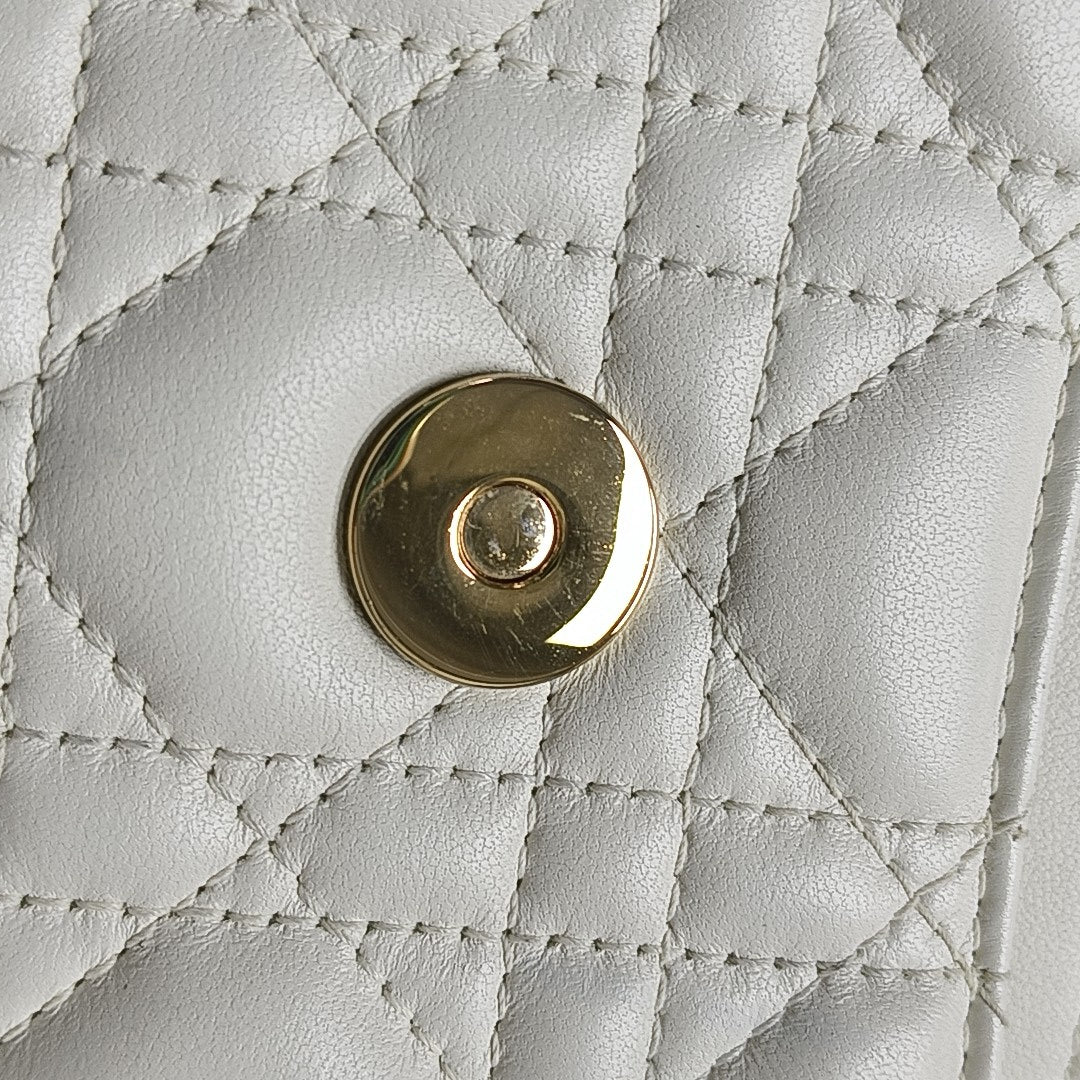 Authenticated pre-owned  My Dior Mini Cannage Lambskin White - Shoulder Bag at Looply