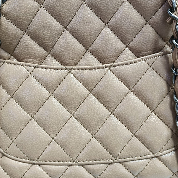 SHIVA Quilted Grained Calfskin Beige