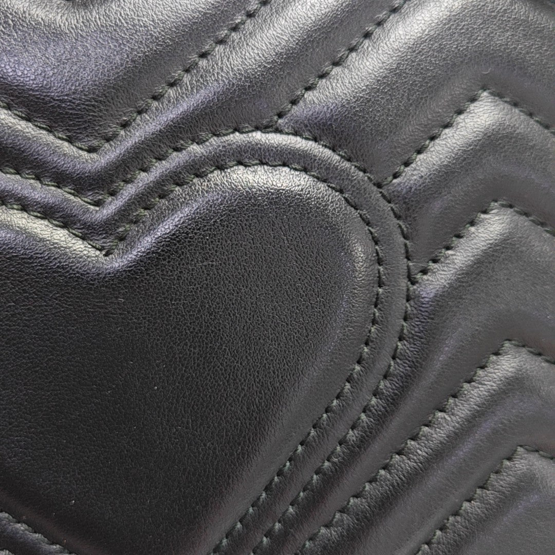 GG Marmont Medium Quilted Calfskin Black