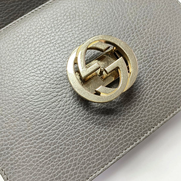Authenticated pre-owned  Interlocking G Small Calfskin Grey - Shoulder Bag at Looply