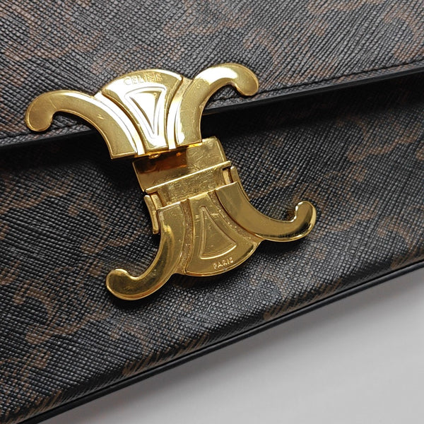 TRIOMPHE Small Coated Canvas Brown