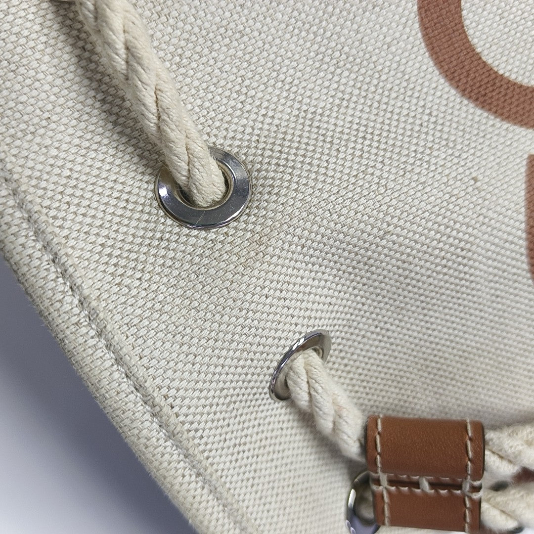 Canvas Bucket Bag Mini Beige