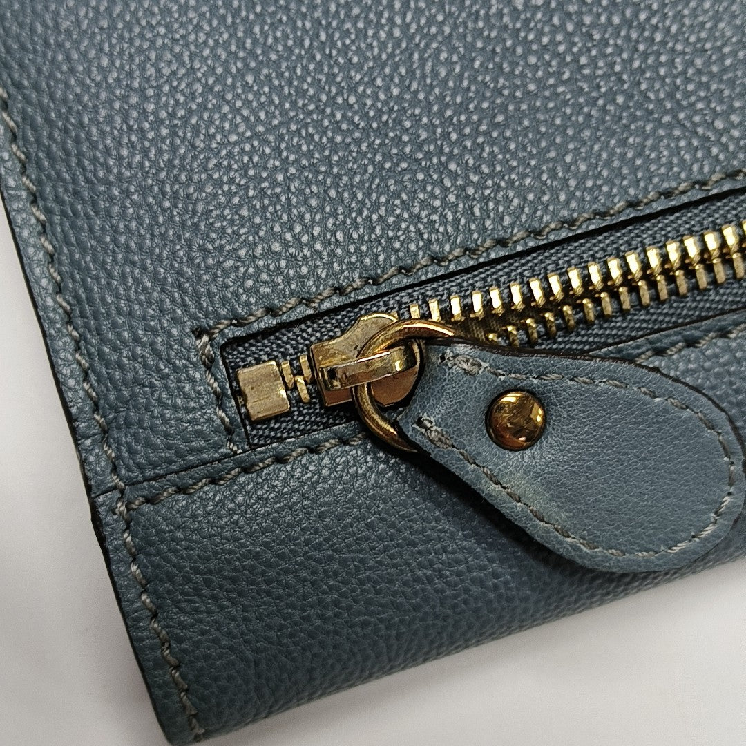Elsie Calfskin Blue Wallet