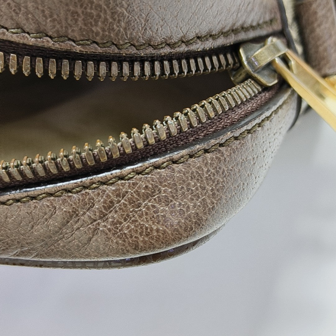 Ophidia Small Monogram Coated Canvas Beige