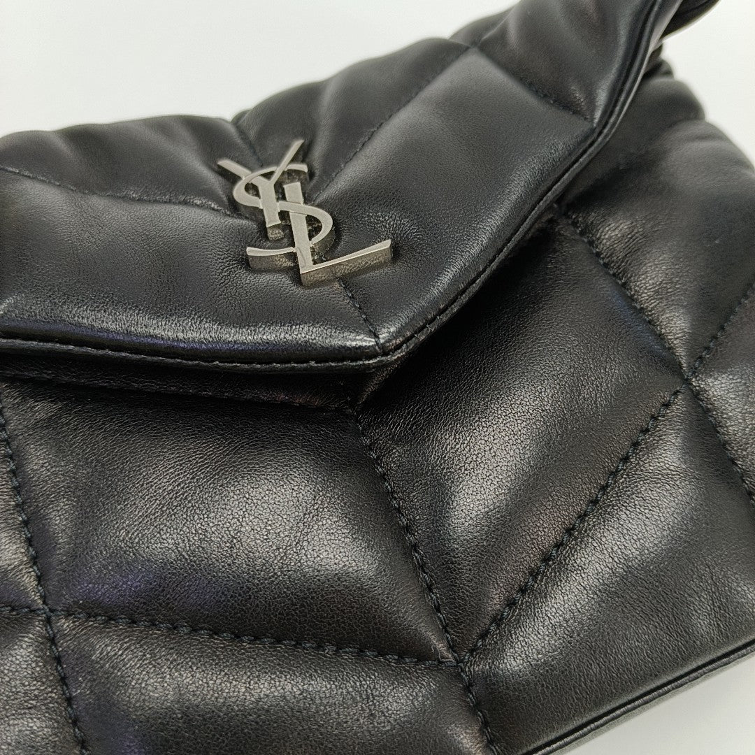 PUFFER Mini Chevron Lambskin Black