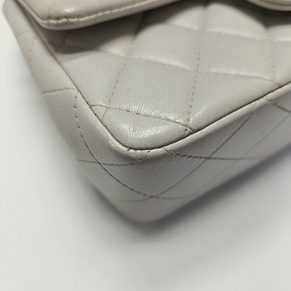 Quilted Lambskin Shoulder Bag White