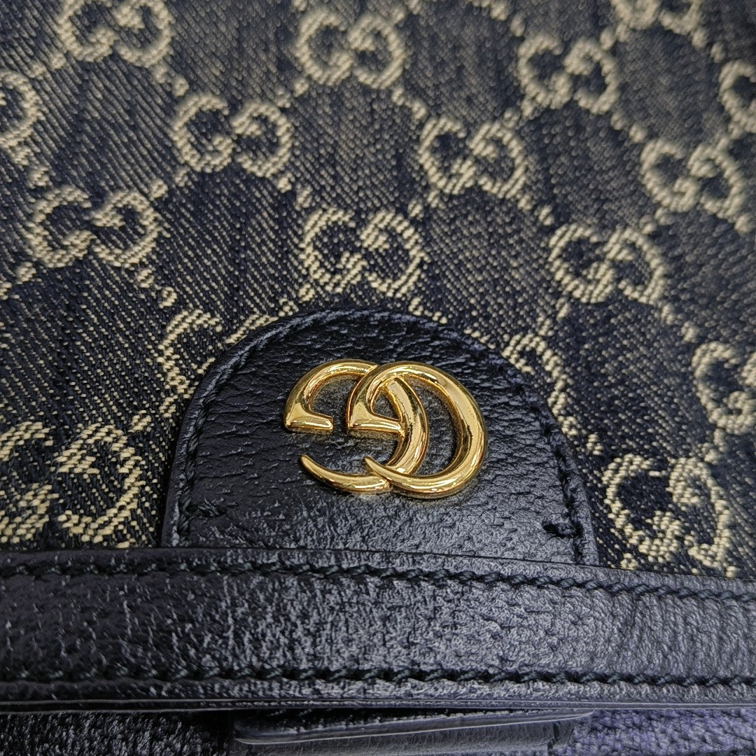 Ophidia Medium Monogram Denim Black