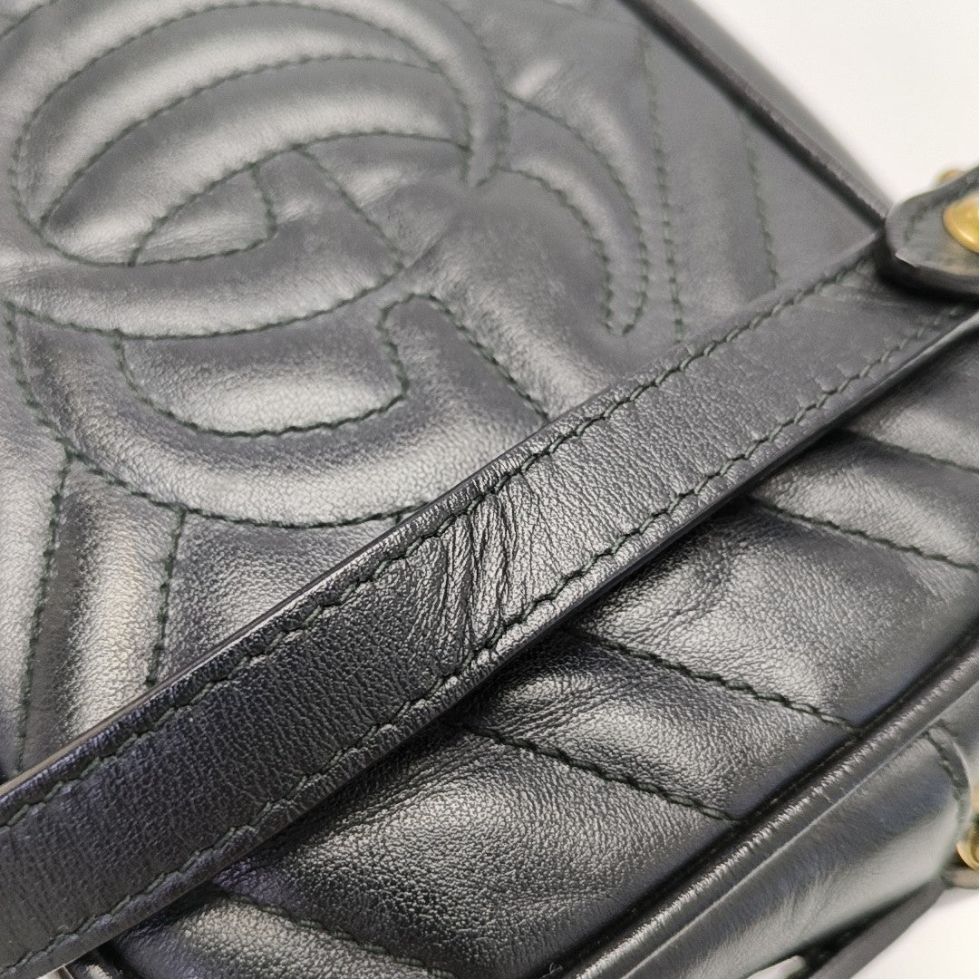 GG Marmont Mini Quilted Calfskin Black