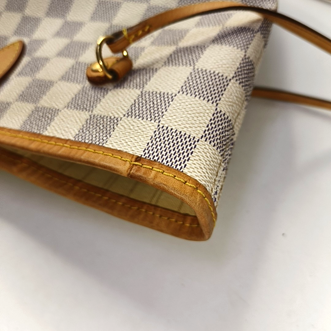 NEVERFULL MM Damier Azur Coated Canvas White