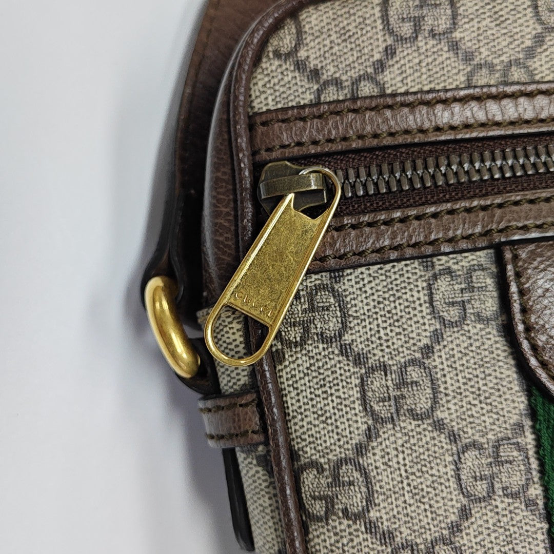 Ophidia Small Monogram Lona Revestida Beige