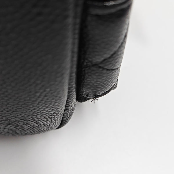 Quilted Grained Calfskin Super Mini Black
