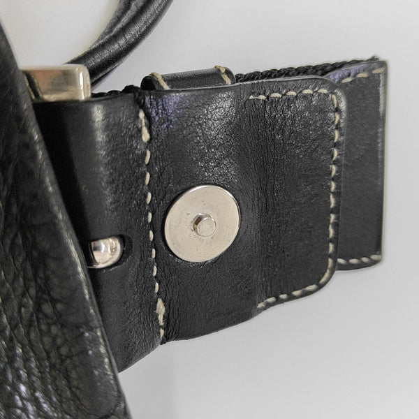 Nylon Top Handle Bag Black