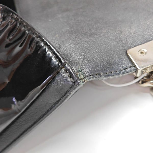 BOY CHANEL Medium Quilted Patent Leather Black