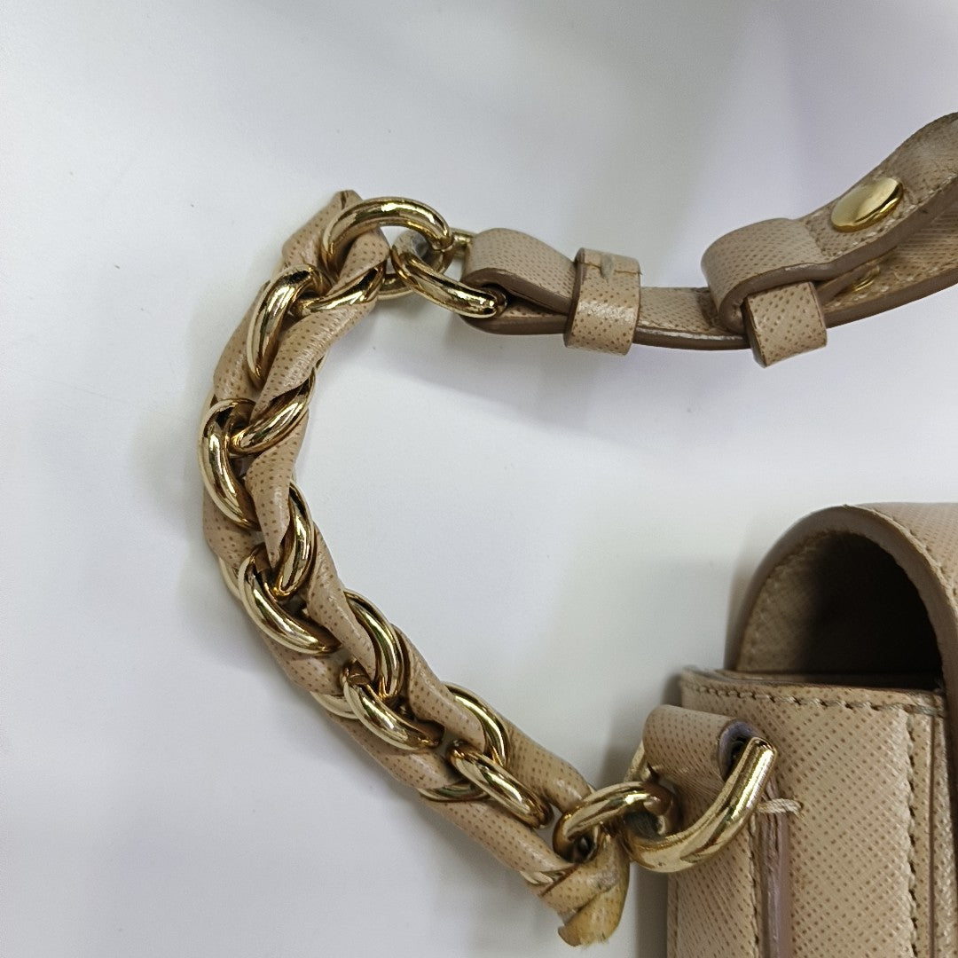 Calfskin Shoulder Bag Beige