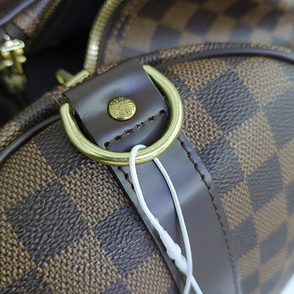 KEEPALL 45 Damier Ebene Coated Canvas Brown