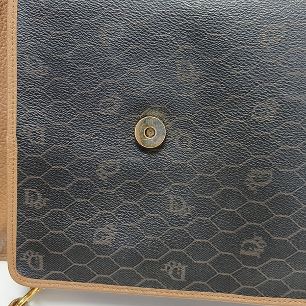 Coated Canvas Crossbody Bag Brown