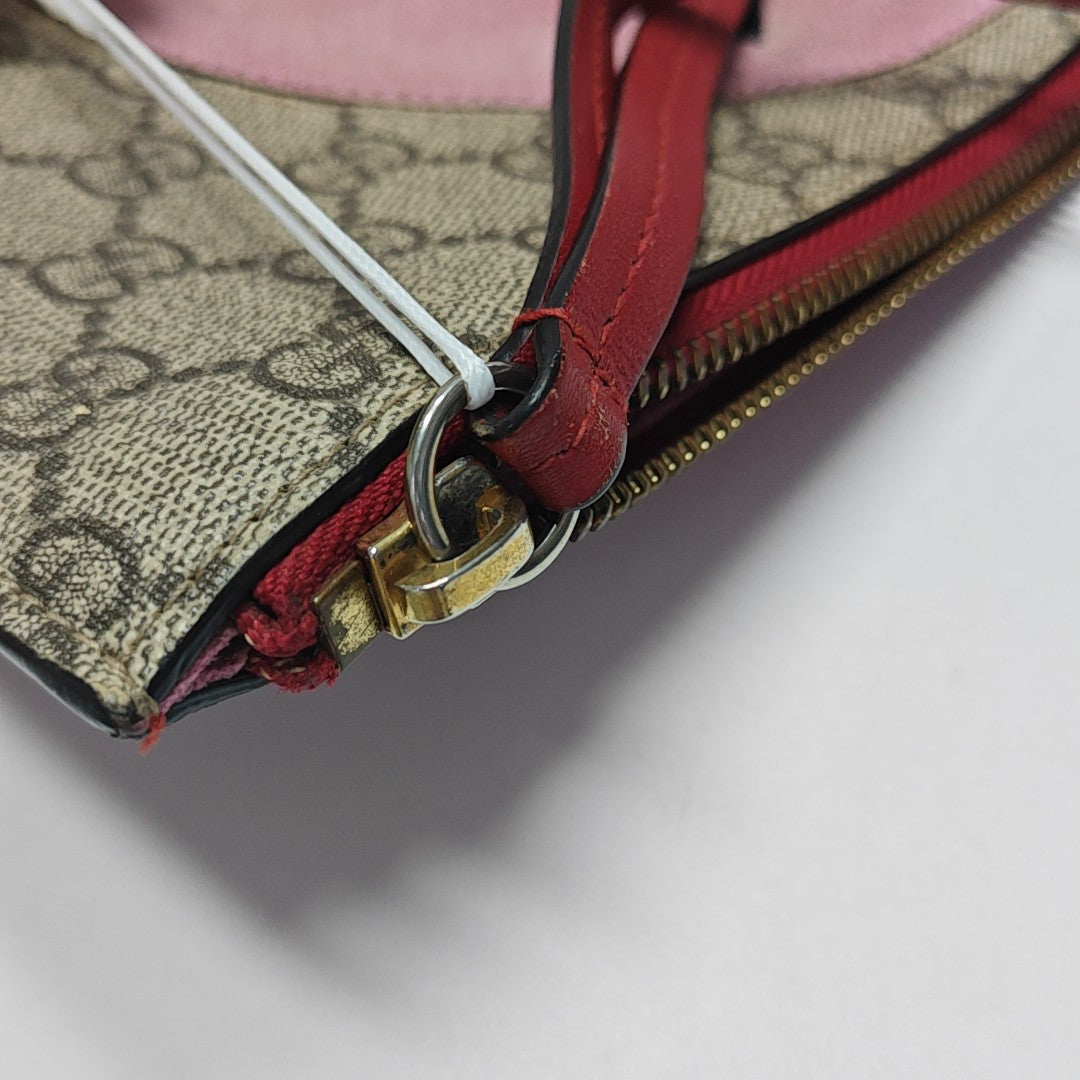 Coated Canvas Clutch Brown