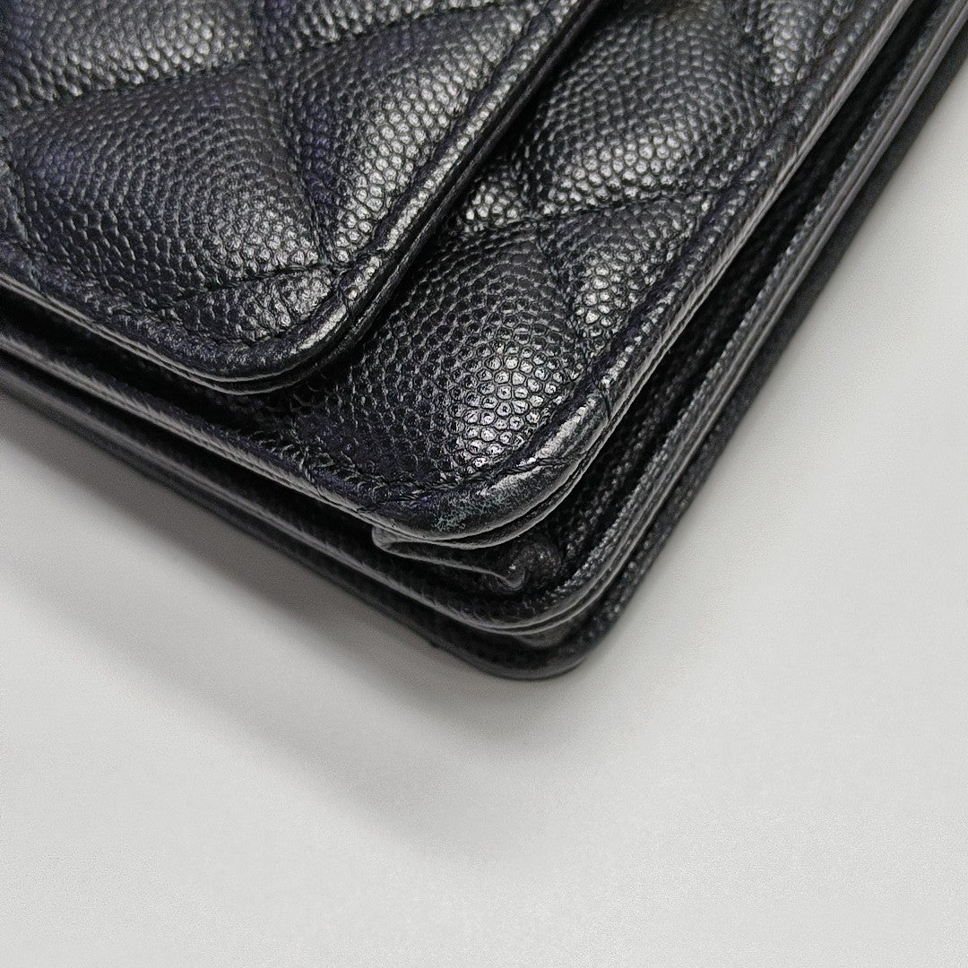 Quilted Grained Calfskin Black