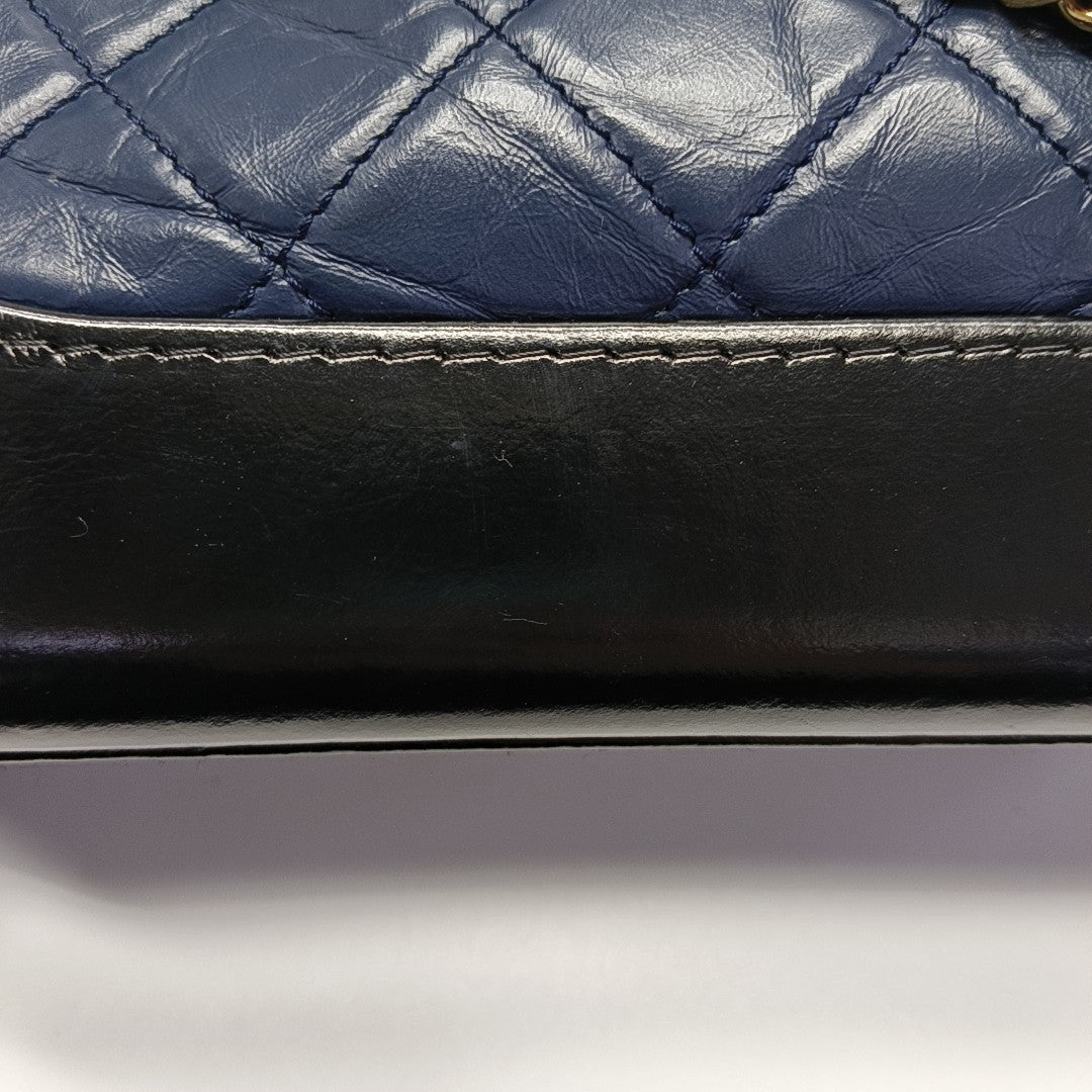 Authenticated pre-owned  GABRIELLE Small Quilted Calfskin Blue - Shoulder Bag at Looply