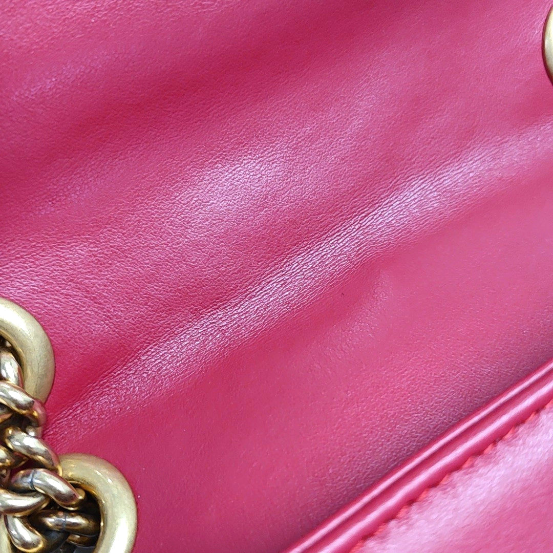 GG Marmont Small Quilted Calfskin Red