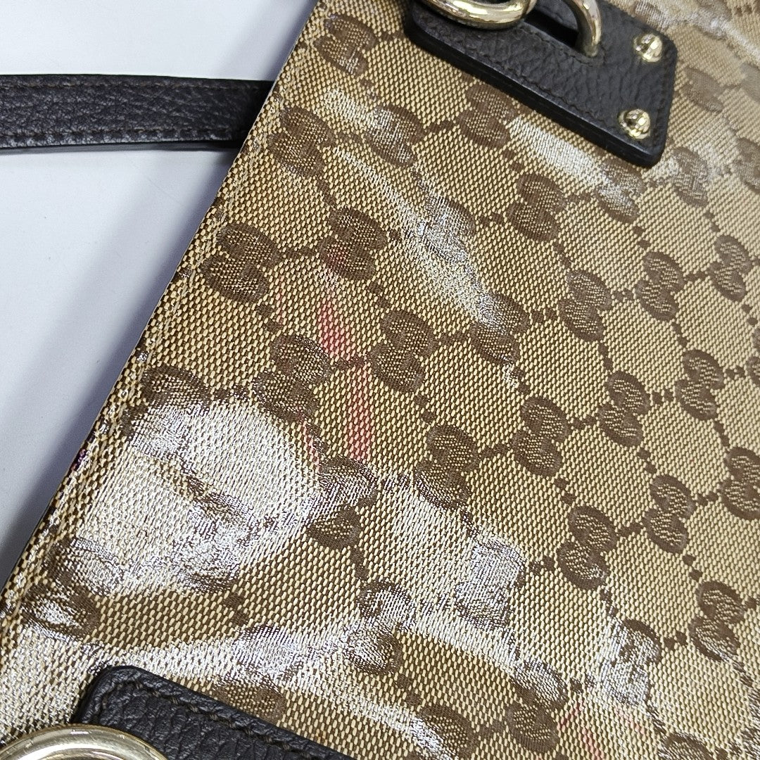 Monogram Coated Canvas Tote Bag Beige
