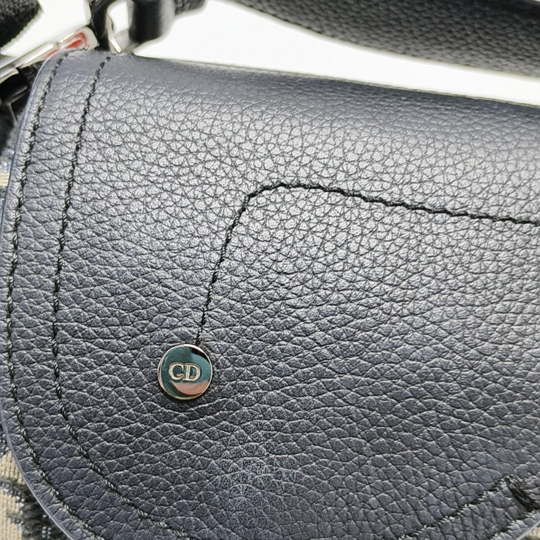 Saddle Mini Oblique Canvas Blue