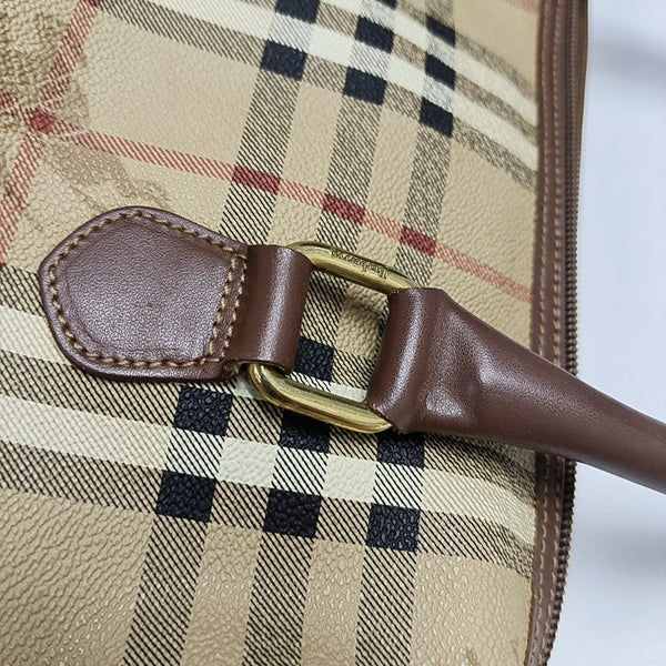 Coated Canvas Top Handle Bag Beige