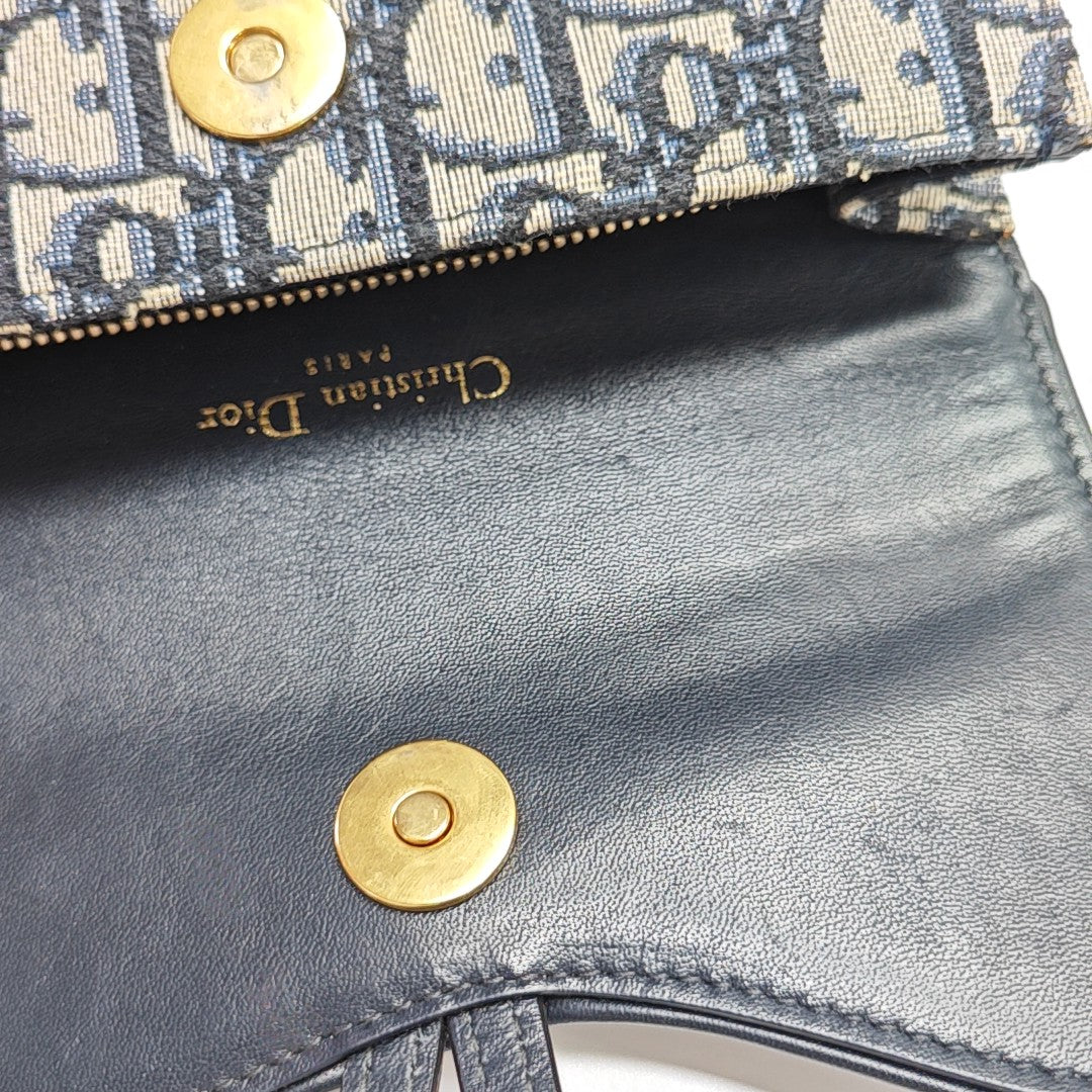 Saddle Mini Oblique Canvas Blue