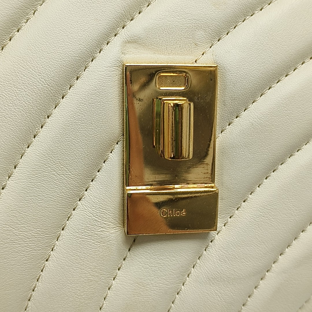 Drew Mini Quilted Calfskin White