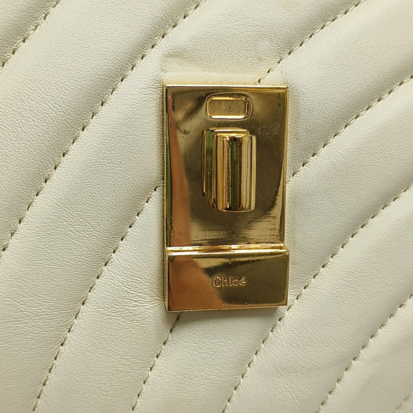 Drew Mini Quilted Calfskin White