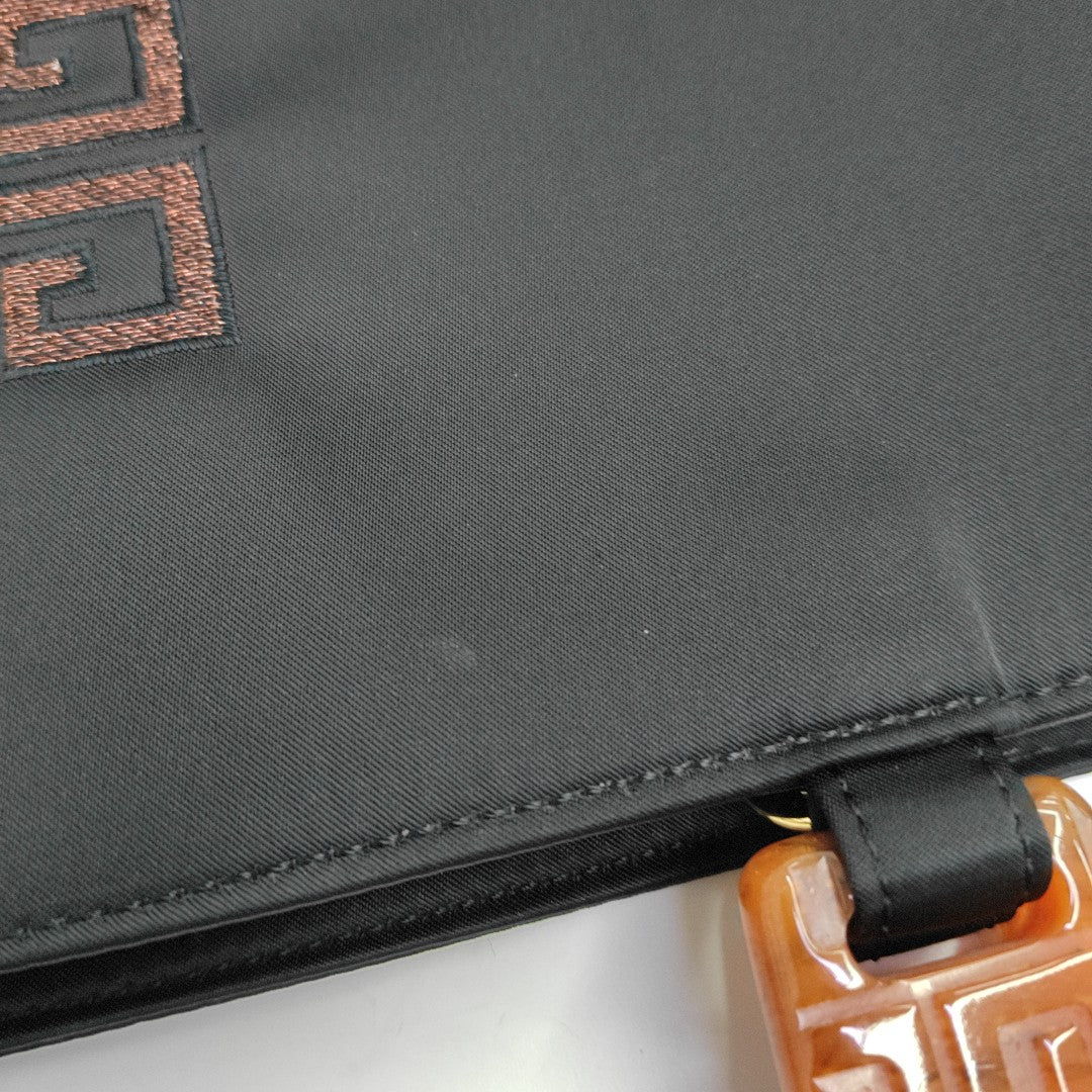 Nylon Top Handle Bag Black