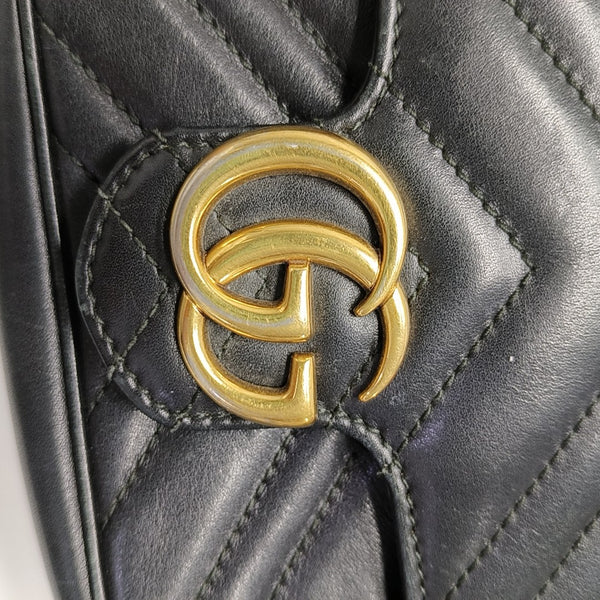 GG Marmont Mini Quilted Calfskin Black