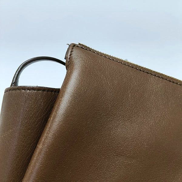 TRI FOLD Calfskin Brown