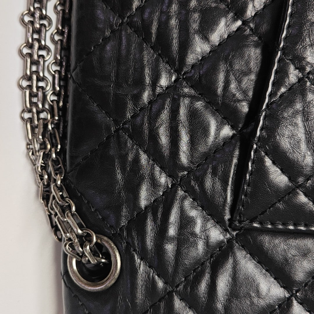 2.55 227 (jumbo) Quilted Vintage Calf Black