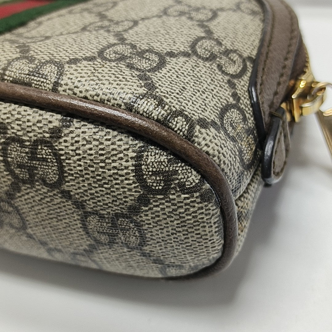 Ophidia Mini Monogram Coated Canvas Beige