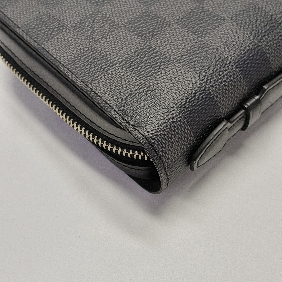 ZIPPY GM Damier Graphite Coated Canvas Gray