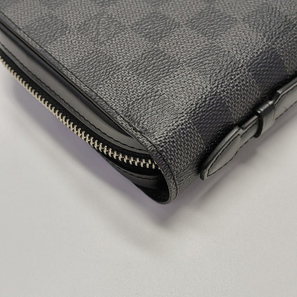 ZIPPY GM Damier Graphite Coated Canvas Gray