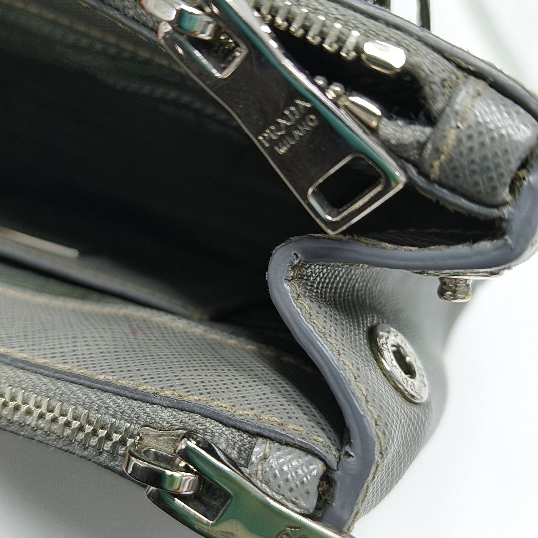 Galleria Super Mini Saffiano Calfskin Gray