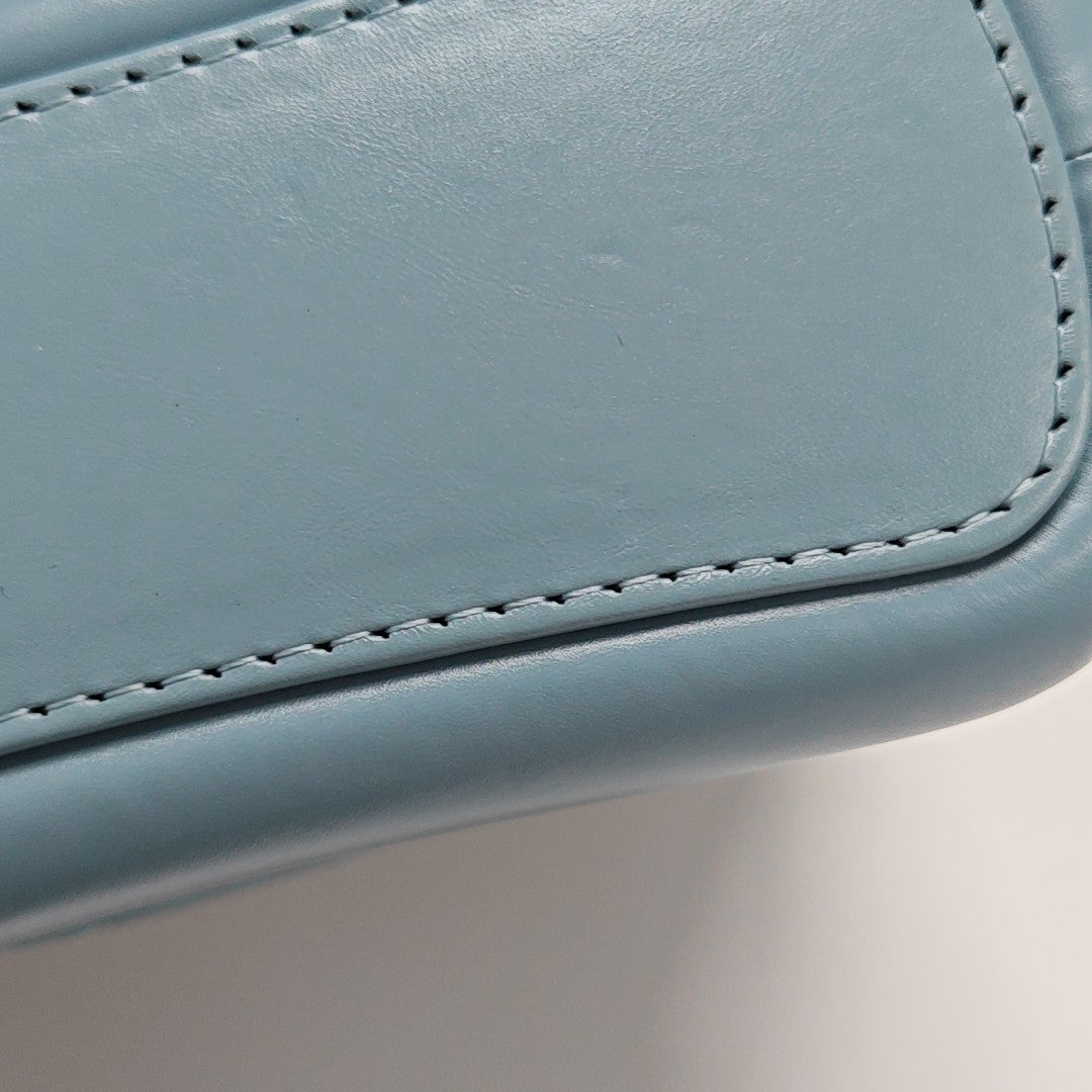 GABRIELLE Small Quilted Vintage Calf Blue