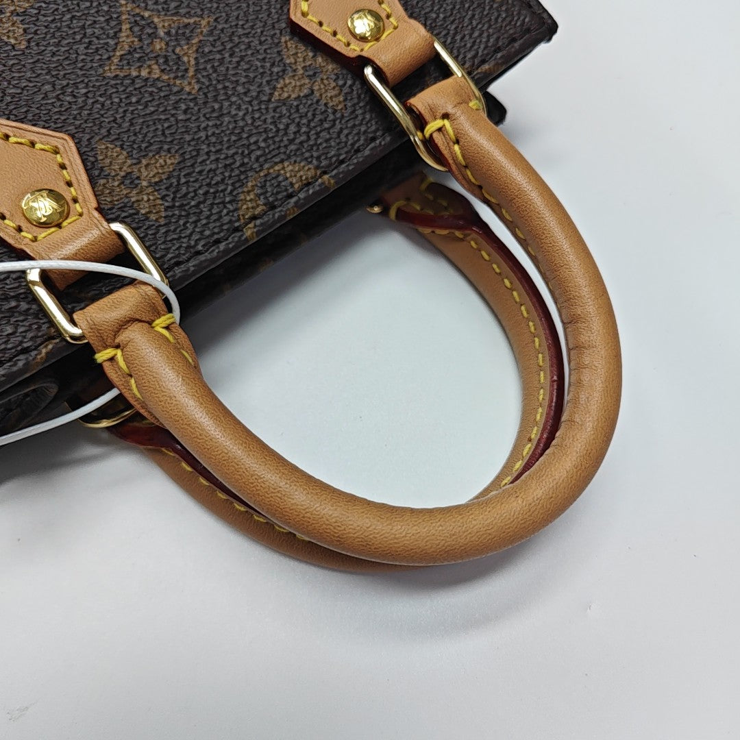 SAC PLAT Mini Monogram Coated Canvas Brown