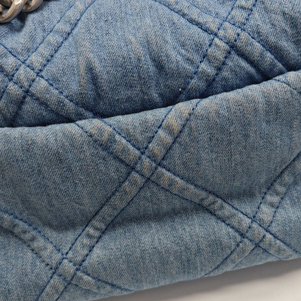 CHANEL 19 Small Quilted Canvas Blue