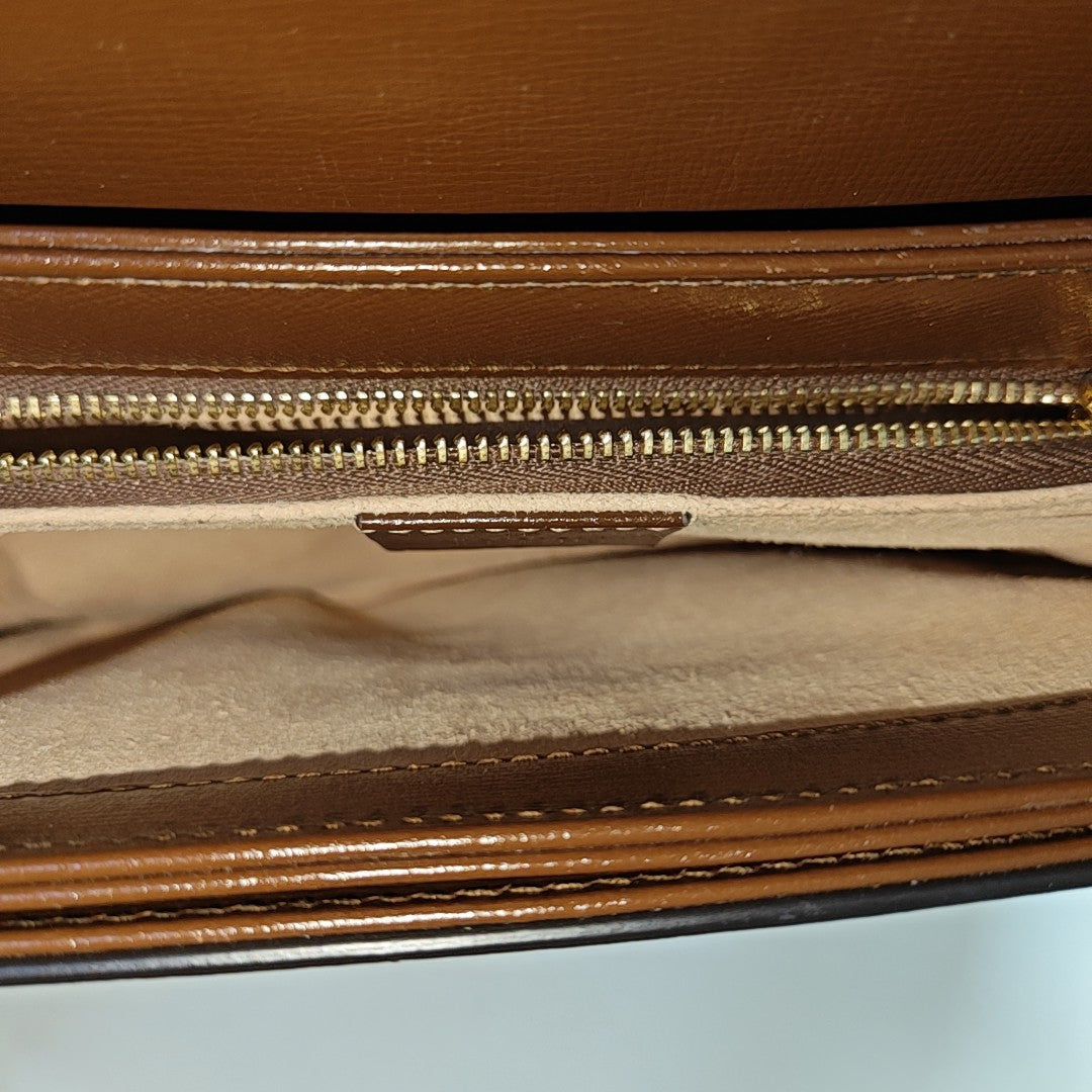 Horsebit 1955 Medium Monogram Coated Canvas Beige